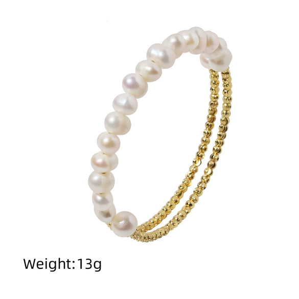 Wholesale Freshwater Pearl Elegant Women's Bracelet Set With Bead String And Electroplating Design
