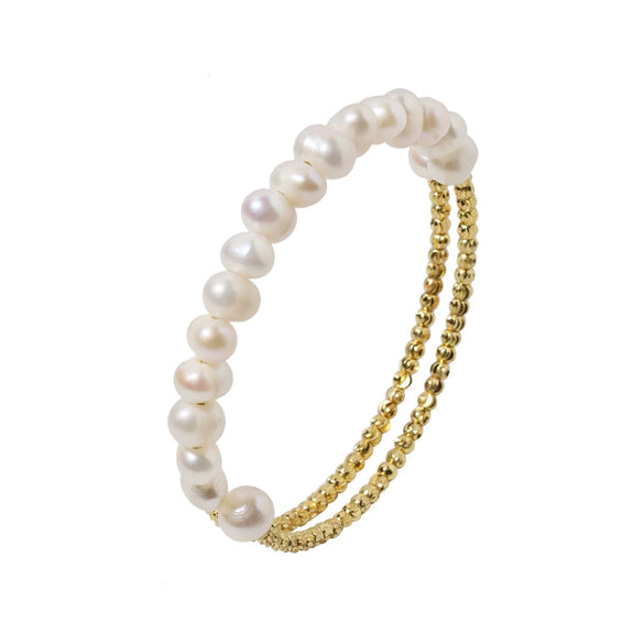 Wholesale Freshwater Pearl Elegant Women's Bracelet Set With Bead String And Electroplating Design