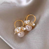 Wholesale Freshwater Pearl Flower Earrings With Real Gold Electroplated Silver Needles Set With Pearls For Women