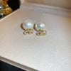 Wholesale Freshwater Pearl Flower Earrings With Real Gold Electroplated Silver Needles Set With Pearls For Women