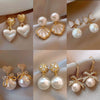 Wholesale Freshwater Pearl Flower Earrings With Real Gold Electroplated Silver Needles Set With Pearls For Women