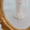 Wholesale Freshwater Pearl Geometric Simple Natural Titanium Steel Electroplated Stacked Necklace For Women