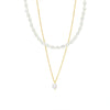 Wholesale Freshwater Pearl Geometric Simple Natural Titanium Steel Electroplated Stacked Necklace For Women