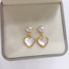 Wholesale Freshwater Pearl Heartshaped Earrings For Women 18K Goldfilled S925 Sterling Silver Needle