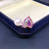 Wholesale Freshwater Pearl Heartshaped Ring With Copper And Zircon For Women