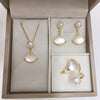 Wholesale Freshwater Pearl Jewelry Set Pendant Earrings Ring With Seashells And Dance Skirt Design