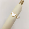 Wholesale Freshwater Pearl Jewelry Set With Heartshaped Natural Sea Shell Mother Of Fritillary Pendant Earrings Ring
