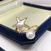 Wholesale Freshwater Pearl Jewelry Set With Natural Sea Shell Starfish Shape Pendant Stud Earrings And Ring