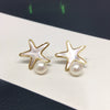 Wholesale Freshwater Pearl Jewelry Set With Natural Sea Shell Starfish Shape Pendant Stud Earrings And Ring