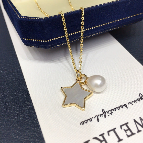Wholesale Freshwater Pearl Jewelry Set With Natural Sea Shell Starfish Shape Pendant Stud Earrings And Ring
