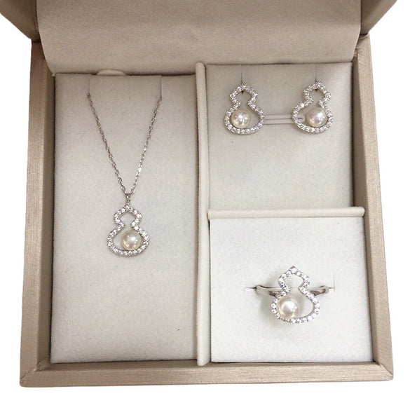Wholesale Freshwater Pearl Jewelry Set With S925 Sterling Silver And Gourd Shape