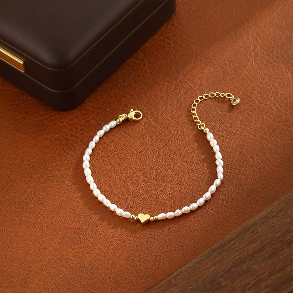 Wholesale Freshwater Pearl Love Bracelet Light Luxury Simple Jewelry With Electroplating