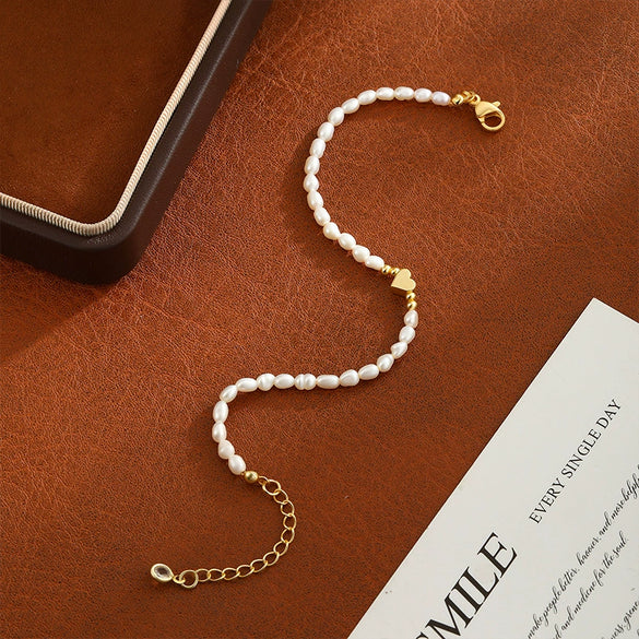 Wholesale Freshwater Pearl Love Bracelet Light Luxury Simple Jewelry With Electroplating