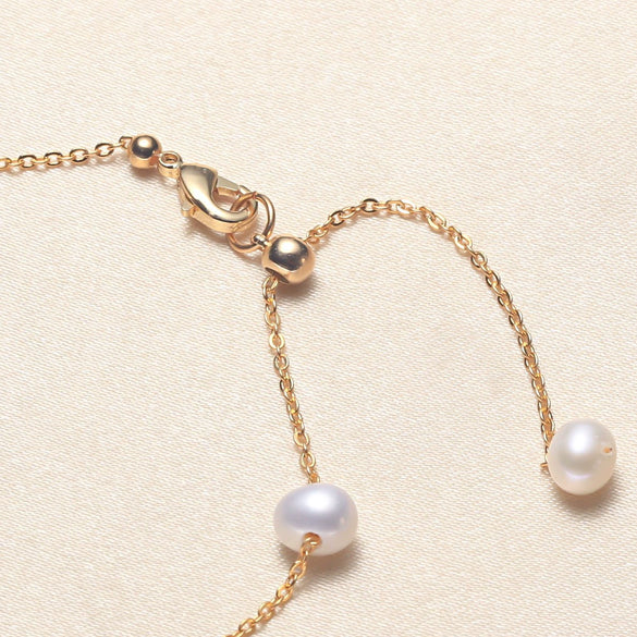 Wholesale Freshwater Pearl Nearly Round Bracelet For Girls Copper Alloy Material Simple Style