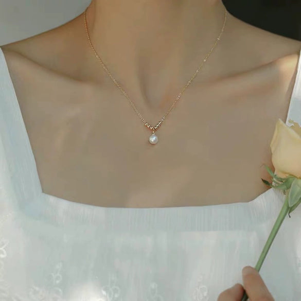 Wholesale Freshwater Pearl Necklace Copper Exotic Geometric Round Design Women's
