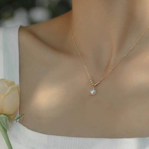 Wholesale Freshwater Pearl Necklace Copper Exotic Geometric Round Design Women's