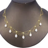 Wholesale Freshwater Pearl Necklace Copper Multi Layer Vintage Lace Style Round Pearl Pendant