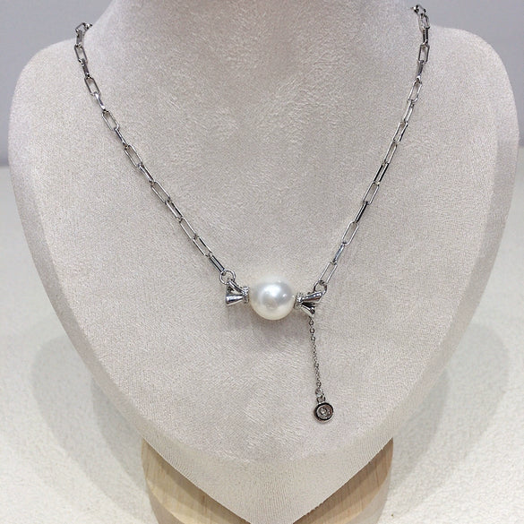 Wholesale Freshwater Pearl Necklace Copper Pendant Round Baroque Alien Shape Light Luxury Minimalist Fashion