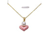 Wholesale Freshwater Pearl Necklace With Love Heart Shaped Pendant Copper Accessories Fashion Ol Style