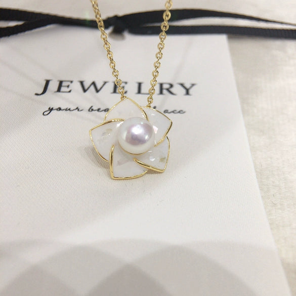 Wholesale Freshwater Pearl Pendant Earring Set With Broken Shell Rotating Windmill Design