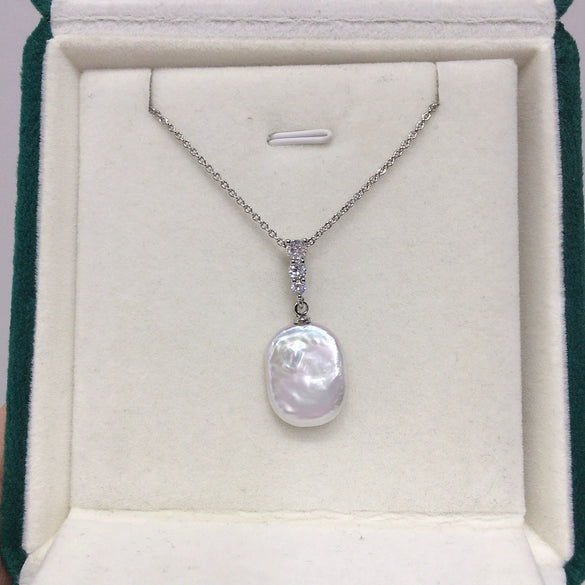 Wholesale Freshwater Pearl Pendant Earrings In Square Baroque Shape