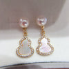 Wholesale Freshwater Pearl Pendant Earrings With Gourd Shape