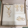 Wholesale Freshwater Pearl Pendant Earrings With Sunflower Design