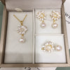 Wholesale Freshwater Pearl Pendant Earrings With Sunflower Design