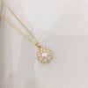 Wholesale Freshwater Pearl Pendant Jewelry With Daisy Flower Copper Flat Round And Bun Round Shape Minimalist Style