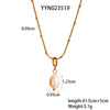 Wholesale Freshwater Pearl Pendant Necklace With Simple Natural Style Stainless Steel Collarbone Chain And Vacuum Real Gold Electroplating In Pvd Furnace Geometric Design