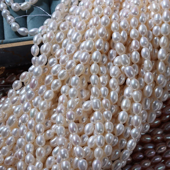 Wholesale Freshwater Pearl Riceshaped Loose Beads For Handmade Accessories Materials
