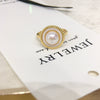 Wholesale Freshwater Pearl Ring Copper 18K Gold Fashion Women's Flat Round And Bun Round Style