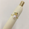 Wholesale Freshwater Pearl Ring Copper 18K Gold Plated Oblate And Round Castle Design