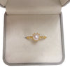 Wholesale Freshwater Pearl Ring Copper 18K Real Gold Plated Oblate Treated Bun Round Fashion