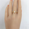 Wholesale Freshwater Pearl Ring Copper 18K Real Gold Plated Oblate Treated Bun Round Fashion