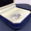 Wholesale Freshwater Pearl Ring Copper Material Flat Round And Bun Round Shape Women's Fashion Jewelry