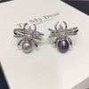 Wholesale Freshwater Pearl Ring Copper Punk Insect Spider Style For Women