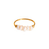 Wholesale Freshwater Pearl Ring In Elegant Niche Design Light Luxury Style Geometric Shape Stainless Steel With Pvd Furnace Vacuum Real Gold Plating For Women