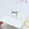 Wholesale Freshwater Pearl Ring K Gold Craft Adjustable For Women Flat Round And Bun Round Shape