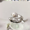 Wholesale Freshwater Pearl Ring Natural Pearl Copper With 18K Gold Plating Micro Inlaid Zircon Snake Design Women's