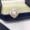 Wholesale Freshwater Pearl Ring Retro Square Geometric Style Copper Women's Hand Accessory