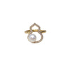 Wholesale Freshwater Pearl Ring With Copper Round Shape Microinlaid Zircon Adjustable Opening For Women