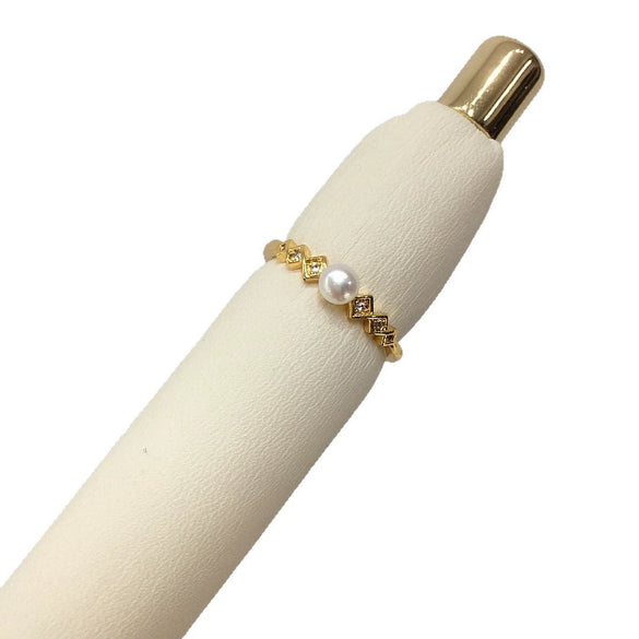 Wholesale Freshwater Pearl Ring With Copper Round Shape Microinlaid Zircon Women's Fashion Style