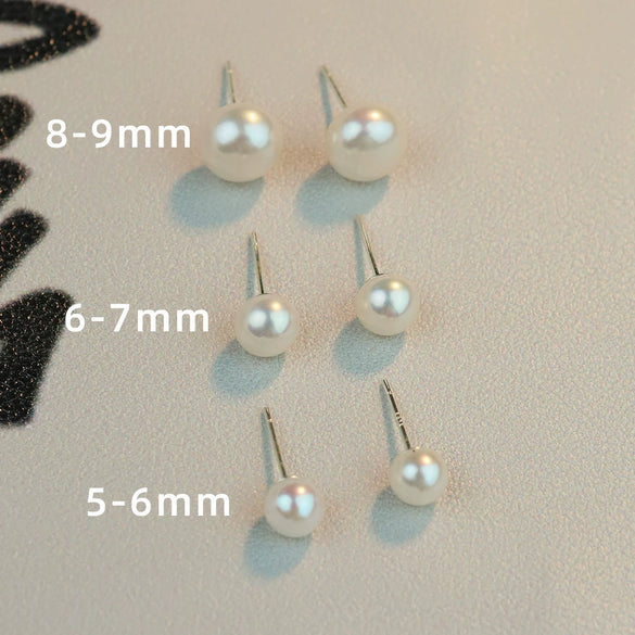 Wholesale Freshwater Pearl S925 Silver Simple Style Steamed Bread Shape Earrings Set With Pearls