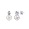 Wholesale Freshwater Pearl 925 Silver Geometric Zirconia Earrings For Women