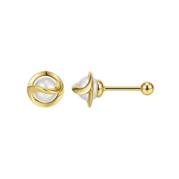 Wholesale Freshwater Pearl 925 Silver Geometric Zirconia Earrings For Women