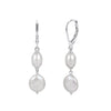 Wholesale Freshwater Pearl 925 Silver Geometric Zirconia Earrings For Women
