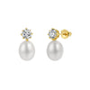 Wholesale Freshwater Pearl 925 Silver Geometric Zirconia Earrings For Women