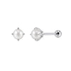 Wholesale Freshwater Pearl 925 Silver Geometric Zirconia Earrings For Women