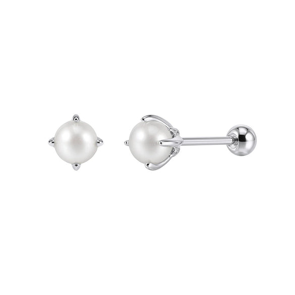 Wholesale Freshwater Pearl 925 Silver Geometric Zirconia Earrings For Women